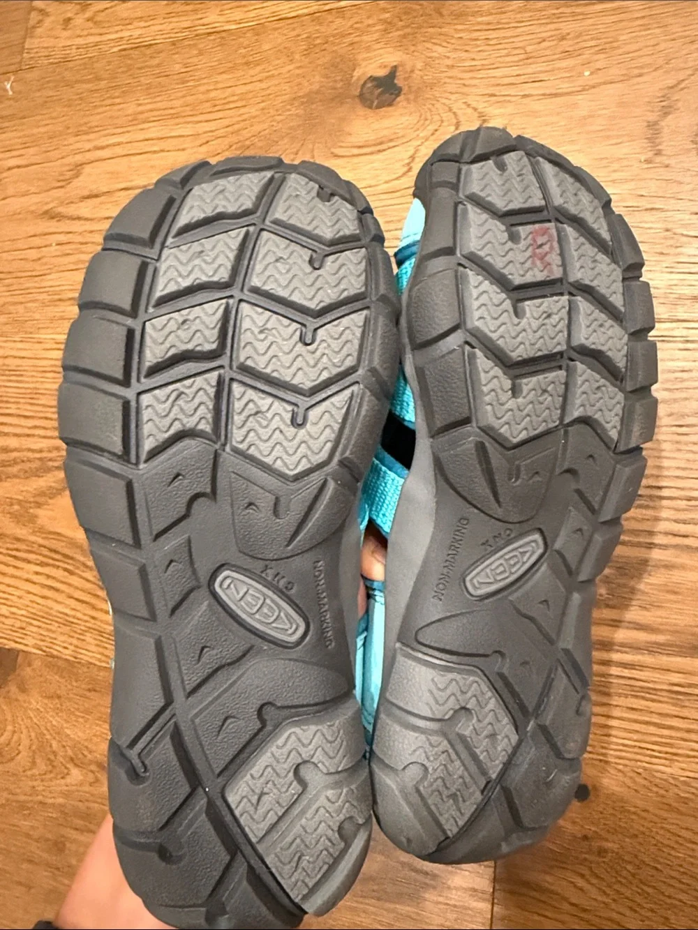 Keen Kids Aqua Sport Sandals in Teal with Yellow Accents